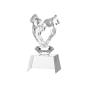 Trofeum kryształowe W626 - figura dłoni złożonych w kształt serca, na podstawie, etui w zestawie. Możliwość personalizacji grawerem laserowym. Idealne na podziękowania, konkursy i uroczystości.