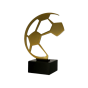 Statuetka metalowa BL-SOC1 Metline Heavy – piłka nożna: złoty, nowoczesny ażurowy motyw piłki na marmurowej podstawie. Wys. 29 cm, gr. 5 cm. Tabliczka 85×40 mm z nadrukiem. Idealna na turnieje i MVP.