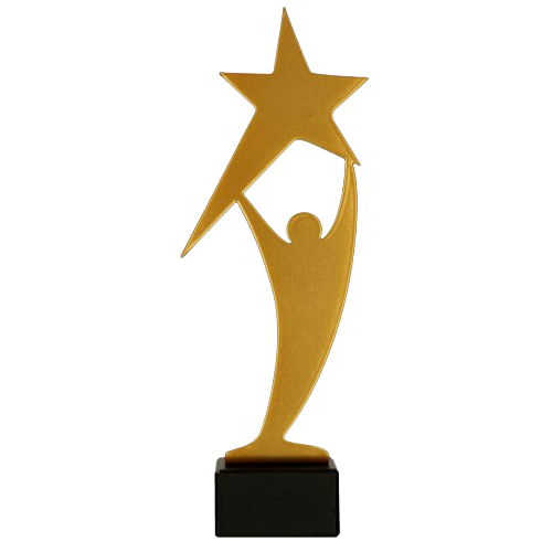 Statuetka metalowa ML-STA2 Złota Gwiazda Triumfu to elegancka nagroda na gale, konkursy i jubileusze. Motyw gwiazdy podkreśla prestiż wyróżnienia. Miejsce na tabliczkę z nadrukiem.