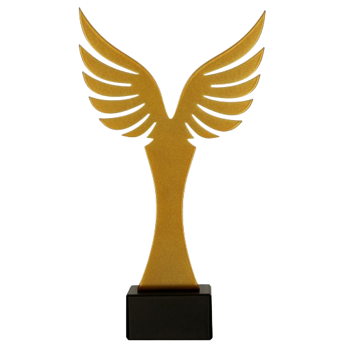 Statuetka metalowa ML-WIN Złote Skrzydła to uniwersalna nagroda o symbolicznym charakterze. Model na marmurowej podstawie sprawdzi się na galach, konkursach i jubileuszach. Miejsce na tabliczkę z nadrukiem.