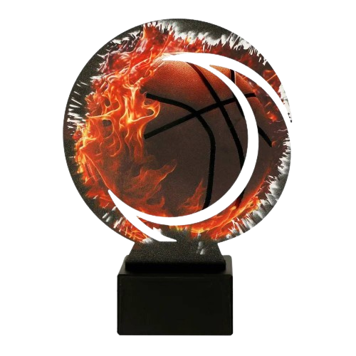 Statuetka WR-BAS koszykówka z motywem piłki – nagroda na turnieje koszykarskie, zawody szkolne i rozgrywki ligowe. Czytelny wzór związany z koszykówką dobrze pasuje do nagród dla zawodników i drużyn. Na podstawie miejsce na tabliczkę z grawerem.