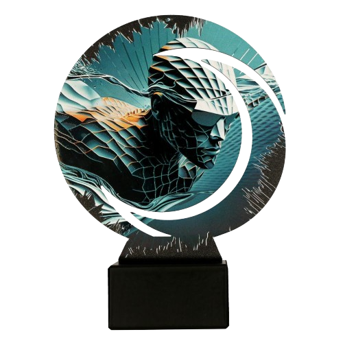 Statuetka metalowa WR-SWI Wirline – pływanie na marmurowej podstawie. Dynamiczny nadruk pływaka w okręgu, idealna nagroda na zawody. Miejsce na tabliczkę z nadrukiem.