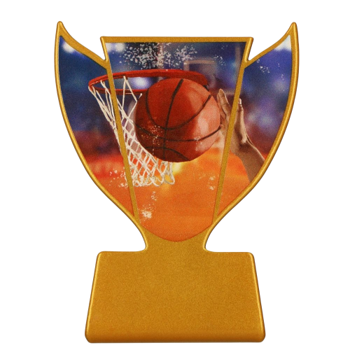 Statuetka SL-BAS koszykówka z motywem rzutu do kosza – idealna nagroda na turnieje, zawody szkolne i rozgrywki ligowe. Grafika przedstawiająca piłkę wpadającą do kosza dobrze oddaje klimat meczu. Na podstawie miejsce na tabliczkę z grawerem.