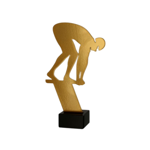Statuetka metalowa ML-SWI Złoty Pływak 21 cm na marmurowej podstawie – idealna nagroda na zawody pływackie. Miejsce na tabliczkę z nadrukiem. Elegancki, nowoczesny design.