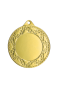 Złoty medal sportowy ME0340/G – okrągły medal śr. 4 cm z miejscem na emblemat i zdobionym rantem. Uniwersalna nagroda na zawody szkolne, turnieje i olimpiady.