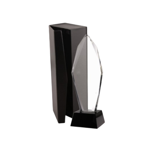 Statuetka szklana C043-31 z etui w komplecie to elegancka nagroda na jubileusze, gale i wyróżnienia. Smukła forma podkreśla prestiż upominku, a dołączone etui ułatwia efektowne wręczenie. Idealna do personalizacji.