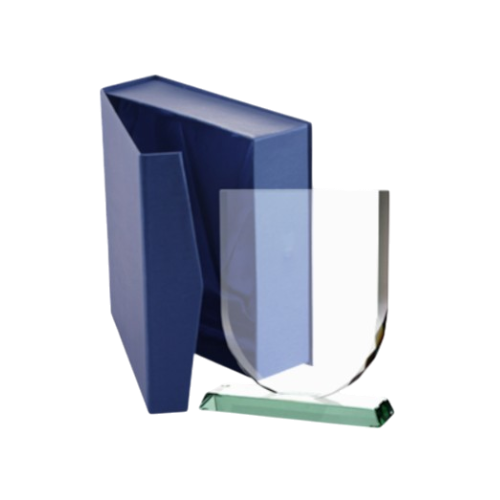 Statuetka szklana G001 z etui w komplecie to elegancka nagroda na jubileusze, gale i wyróżnienia. Szklana forma pięknie eksponuje personalizację, a dołączone etui podnosi prestiż wręczenia.