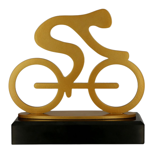 Statuetka TM004-BIC trofeum dla zawodników i pasjonatów kolarstwa. Idealna nagroda na wyścigi kolarskie, zawody rowerowe, maratony MTB i wydarzenia kolarskie. Statuetka z miejscem na tabliczkę z indywidualnym grawerem.