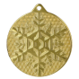 Złoty medal sporty zimowe MMC48050/G – okrągły medal śr. 5 cm z motywem płatka śniegu. Wykonany z metalu, grubość 2 mm. Idealna nagroda na zawody sportów zimowych i ligę szkolną.
