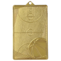 Złoty medal koszykówka MMC7145/G – prostokątny medal 7×4,5 cm z motywem boiska i piłki. Idealna nagroda na turniej koszykówki i ligę szkolną.