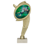 Trofeum plastikowe WING-WM/SOC3 na marmurowej podstawie – piłka nożna, złota figurka z okrągłym medalionem z grafiką bramkarskiej parady, idealna nagroda na turnieje i ligi. Wys. 22 cm, tabliczka z nadrukiem. Symbol: WING-WM/SOC3
