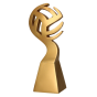 Statuetka odlewana siatkówka RP5012-23/G – wysokość 23 cm, szerokość 9,5 cm. Solidny odlew w złotym kolorze, idealna na turnieje i wyróżnienia. Miejsce na tabliczkę 62x40 mm z nadrukiem (personalizacja).