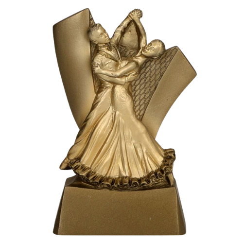 Figurka odlewana RP4023 taniec z motywem pary w pozycji turniejowej. Model w złotym kolorze sprawdzi się jako nagroda na konkursy, pokazy i zawody taneczne. Miejsce na tabliczkę z nadrukiem.