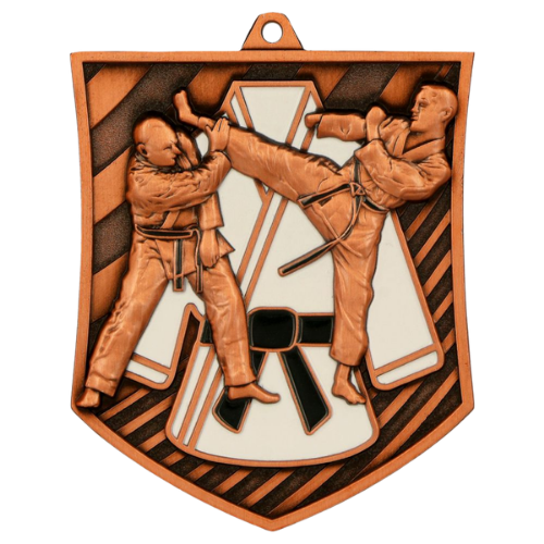 Brązowy medal karate MD8054/B – miejsce III – odlewany medal sportowy z motywem karateki. Idealna nagroda na turniej karate i zawody sztuk walki.