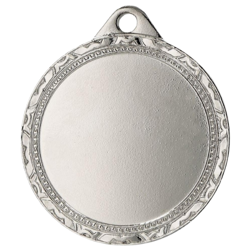 Srebrny medal sportowy MMC1132/S – okrągły medal śr. 3,2 cm z miejscem na emblemat. Uniwersalna nagroda na zawody szkolne, turnieje i olimpiady.