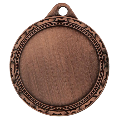 Brązowy medal sportowy MMC1132/B – okrągły medal śr. 3,2 cm z miejscem na emblemat. Uniwersalna nagroda na zawody szkolne, turnieje i olimpiady.