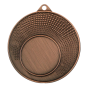 Brązowy medal sportowy MMC1140/B – okrągły medal śr. 4 cm z miejscem na emblemat i wzorzystym rantem. Uniwersalna nagroda na zawody szkolne, turnieje i olimpiady.