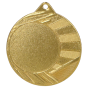 Złoty medal sportowy ME0040/G – okrągły medal śr. 4 cm z miejscem na emblemat i promienistym wzorem. Uniwersalna nagroda na zawody szkolne, turnieje i olimpiady.