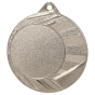 Srebrny medal sportowy ME0040/S – okrągły medal śr. 4 cm z miejscem na emblemat i promienistym wzorem. Uniwersalna nagroda na zawody szkolne, turnieje i olimpiady.
