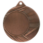Brązowy medal sportowy ME0040/B – okrągły medal śr. 4 cm z miejscem na emblemat i promienistym wzorem. Uniwersalna nagroda na zawody szkolne, turnieje i olimpiady.