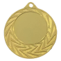 Złoty medal sportowy MMC0240/G – okrągły medal śr. 4 cm z miejscem na emblemat i wzorem liści. Idealna nagroda na zawody sportowe, turnieje szkolne i klubowe.
