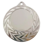 Srebrny medal sportowy MMC0240/S – okrągły medal śr. 4 cm z miejscem na emblemat i wzorem liści. Idealna nagroda na zawody sportowe, turnieje szkolne i klubowe.