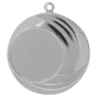 Srebrny medal sportowy MMC9040/S – okrągły medal śr. 4 cm z miejscem na emblemat i falistym wzorem. Idealna nagroda na zawody sportowe, turnieje szkolne i klubowe.