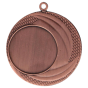 Brązowy medal sportowy MMC9040/B – okrągły medal śr. 4 cm z miejscem na emblemat i falistym wzorem. Idealna nagroda na zawody sportowe, turnieje szkolne i klubowe.