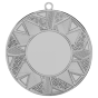 Srebrny medal sportowy ME5002/S – okrągły medal śr. 5 cm z miejscem na emblemat i wzorem gwiazdy. Idealna nagroda na zawody sportowe, turnieje szkolne i klubowe.