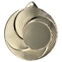 Srebrny stalowy medal sportowy MMC2050/S – okrągły medal śr. 5 cm z miejscem na emblemat i spiralnym wzorem. Idealna nagroda na zawody sportowe, turnieje szkolne i klubowe.
