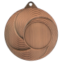 Brązowy stalowy medal sportowy MMC2050/B – okrągły medal śr. 5 cm z miejscem na emblemat i spiralnym wzorem. Idealna nagroda na zawody sportowe, turnieje szkolne i klubowe.