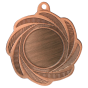 Brązowy medal sportowy MMC1350/B – okrągły medal śr. 5 cm z miejscem na emblemat i wzorem wiru. Idealna nagroda na zawody sportowe, turnieje szkolne i klubowe.