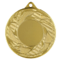 Złoty medal sportowy MMC42050/G – okrągły medal śr. 5 cm z miejscem na emblemat i wzorem gałązek. Idealna nagroda na zawody sportowe, turnieje szkolne i klubowe.