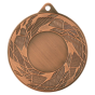 Brązowy medal sportowy MMC42050/B – okrągły medal śr. 5 cm z miejscem na emblemat i wzorem gałązek. Idealna nagroda na zawody sportowe, turnieje szkolne i klubowe.