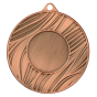 Brązowy medal sportowy MMC43050/B – okrągły medal śr. 5 cm z miejscem na emblemat i wzorem drewna. Idealna nagroda na zawody sportowe, turnieje szkolne i klubowe.