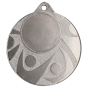 Srebrny medal sportowy MMC5850/S – okrągły medal śr. 5 cm z miejscem na emblemat i wzorem łuków. Idealna nagroda na zawody sportowe, turnieje szkolne i klubowe.