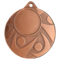 Brązowy medal sportowy MMC5850/B – okrągły medal śr. 5 cm z miejscem na emblemat i wzorem łuków. Idealna nagroda na zawody sportowe, turnieje szkolne i klubowe.