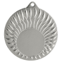 Srebrny medal sportowy MMC24050/S – okrągły medal śr. 5 cm z miejscem na emblemat i wzorem płomieni. Idealna nagroda na zawody sportowe, turnieje szkolne i klubowe.