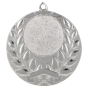 Srebrny medal sportowy MMC1750/S – okrągły medal śr. 5 cm z miejscem na emblemat i wieńcem laurowym. Idealna nagroda na zawody sportowe, turnieje szkolne i klubowe.