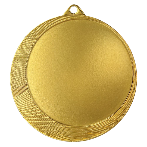 Złoty medal sportowy MMC6063/G – duży okrągły medal śr. 6 cm z szerokim miejscem na emblemat. Idealna nagroda na zawody sportowe, turnieje szkolne i klubowe.