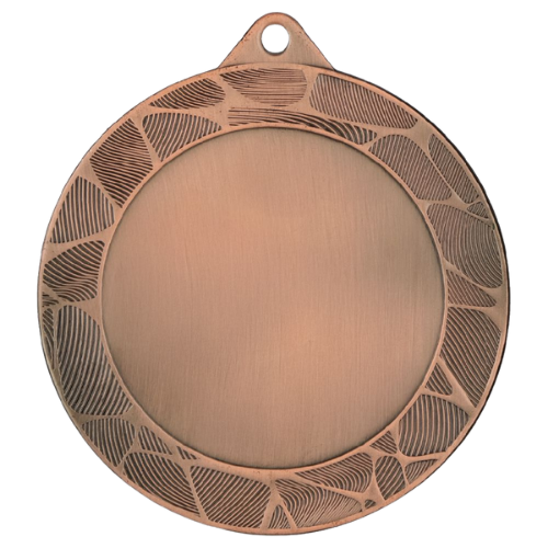 Brązowy medal sportowy ME7001/B – duży okrągły medal śr. 7 cm z szerokim miejscem na emblemat. Idealna nagroda na zawody sportowe, turnieje szkolne i klubowe.