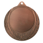 Brązowy medal sportowy ME0170/B – duży okrągły medal śr. 7 cm z miejscem na emblemat i wzorem liści. Idealna nagroda na zawody sportowe, turnieje szkolne i klubowe.
