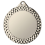 Srebrny medal sportowy MMC1270/S – duży okrągły medal śr. 7 cm z miejscem na emblemat i wzorem kratki. Idealna nagroda na zawody sportowe, turnieje szkolne i klubowe.