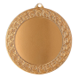 Brązowy medal sportowy MMC7074/B – duży okrągły medal śr. 7 cm z miejscem na emblemat i ornamentowym wzorem. Idealna nagroda na zawody sportowe, turnieje szkolne i klubowe.