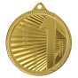 Złoty medal sportowy MMC44050/G – miejsce 1 – okrągły medal śr. 5 cm z numerem 1 i wzorem promieni. Gotowa nagroda na zawody sportowe i turnieje szkolne.