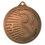Brązowy medal sportowy MMC44050/B – miejsce 3 – okrągły medal śr. 5 cm z numerem 3 i wzorem promieni. Gotowa nagroda na zawody sportowe i turnieje szkolne.