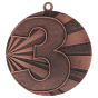 Brązowy medal sportowy MMC7071/B – miejsce 3 – duży okrągły medal śr. 7 cm z numerem 3 i wzorem promieni. Gotowa nagroda na zawody sportowe i turnieje szkolne.