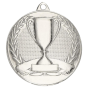 Srebrny medal sportowy MMC30050/S – okrągły medal śr. 5 cm z motywem pucharu i wieńcem laurowym. Idealna nagroda na zawody sportowe i turnieje szkolne.