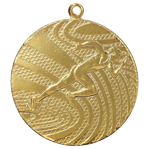 Złoty medal dla biegacza MMC1740/G – okrągły medal śr. 4 cm z motywem biegacza. Idealna nagroda na maraton, bieg uliczny i zawody lekkoatletyczne.