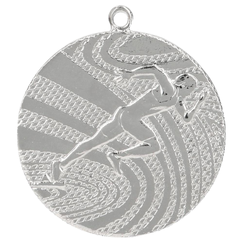 Srebrny medal dla biegacza MMC1740/S – okrągły medal śr. 4 cm z motywem biegacza. Idealna nagroda na maraton, bieg uliczny i zawody lekkoatletyczne.
